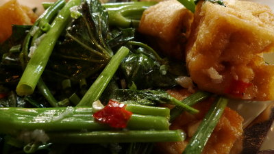water spinach with tofu