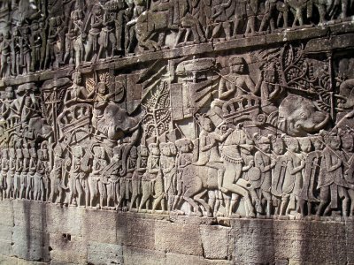 Some of the Bas Relief Along the Temple Walls