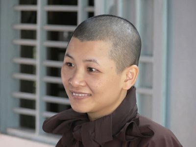 A Buddhist Nun from the Minh Tu Orphanage in Hu
