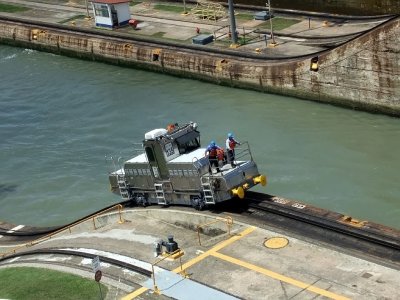  The Electric Locomotives Used to Pull the Large Ships Through the Canal.