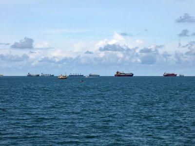  Ships Waiting Their Turn to Enter the Canal.