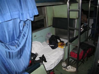 my bunk (on the bottom this time)  off the train at 6:30 am, got a taxi to the hotel