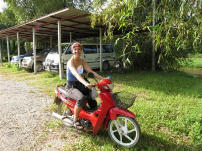 getting ready to leave the Rainforest Resort  (actually left in the back of a truck)