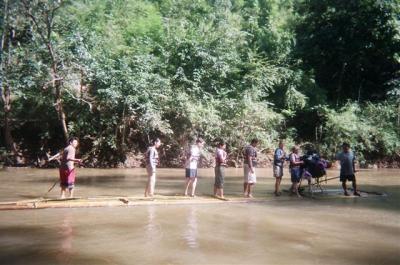 standing on the raft