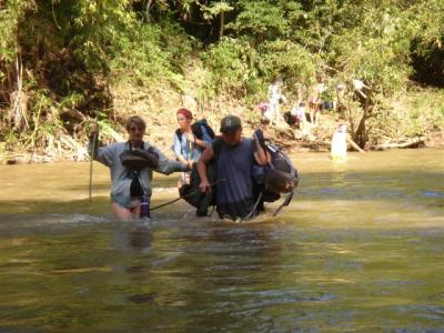 crossing the river (and getting wet)