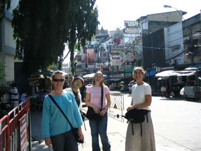 walking down Khao San Road in Bangkok Thailand, on the way to the Grand Palace