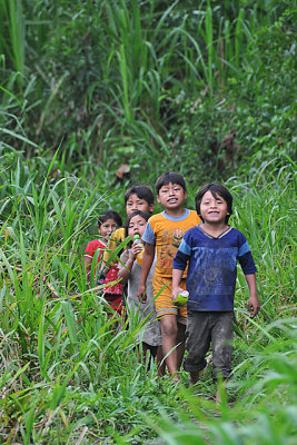 Yuqui Children - Bia Recuate, a Yuqui village on the Rio Chimore