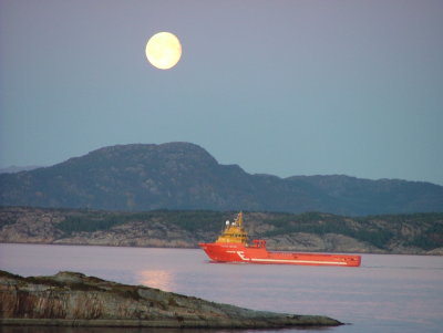 Viking Energy in MoonLight at Hjeltefjorden