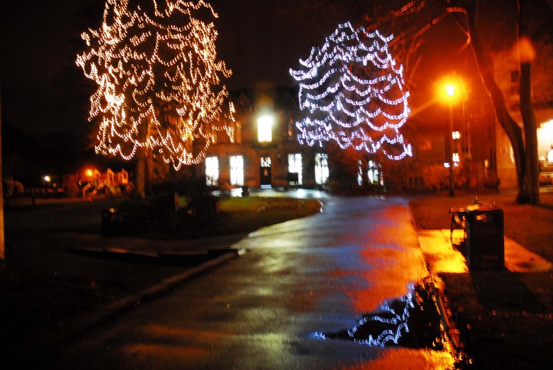 The library and park in Uppermill christmas 2009