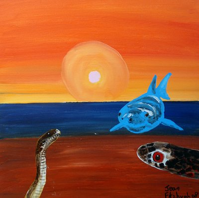 Snakes Alive a 18 inch x 18 inch canvas original only 49