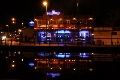The Millpond in Stalybridge with Christmas Lights
