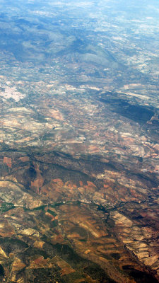 View From Plane going over Spains Sierra Nevada