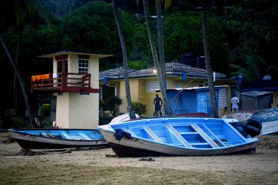 Castara beach and boats