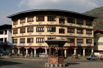 main traffic circle-downtown Thimpu