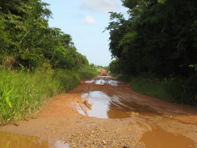 Muddy road.