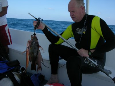 Dinner served fresh after diving in Puerto Morelos