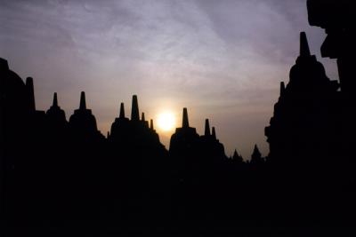 Borobudur at dawn, Java