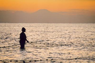 Sunset at  Lovina beach, Bali