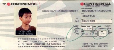 His ticket  for SEA-IAH flight on 07 NOV 1990