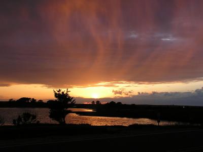 sunset over Sengekontacket pond.JPG