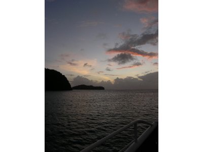 Sunset over Pigeon Island, Tobago Cays