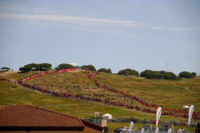 Dual slalom course in the distance