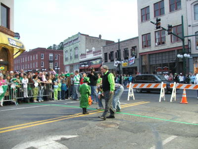 Getting ready to measure the street