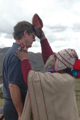 Don receiving shayman's blessing