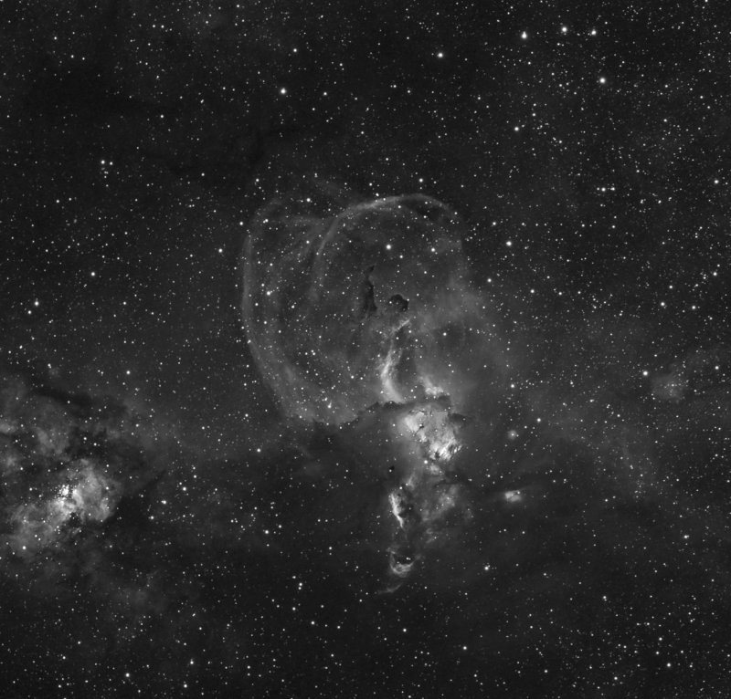 NGC 3576 Loops in Halpha
