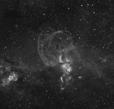 NGC 3576 Loops in Halpha