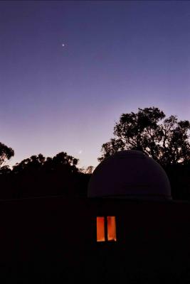 Venus and Moon rising at Mt Campbell Observatory