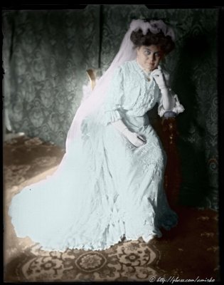 Colored photographs from archive of 17 4x5 glass plates