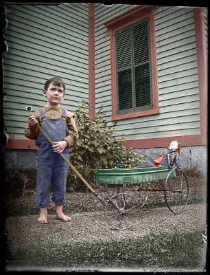 Boy with wagon