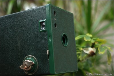 Green Kodak Brownie No 2 in a box