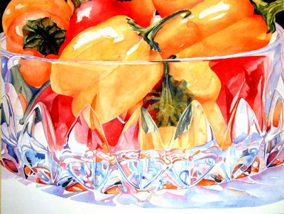 accepted  into juried Aquarious, framers award, peppers in crystal.jpg