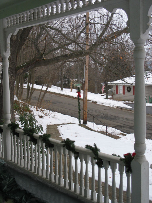 Winter: My mothers front porch