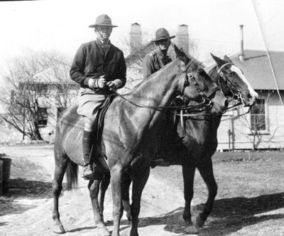 c. 1936: Fort Clark, TX. Dad (left).