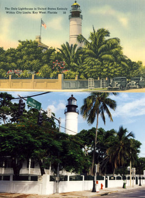 Key West then and Now. The lighthouse.