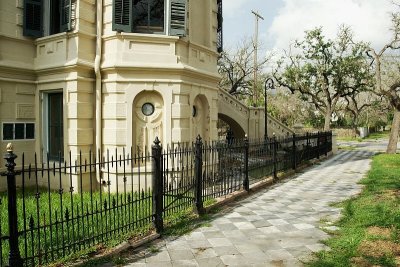 Ornamental Sidewalk and Fence
