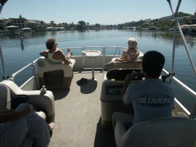   Bill, boat owner, relaxing with Carol  