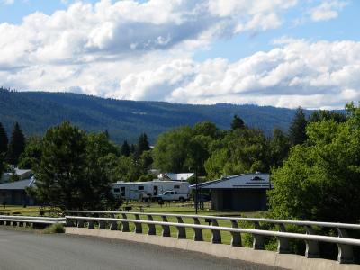 Trailer park view - town in background