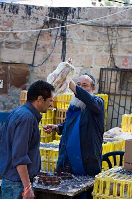 Waving the chicken over the believers head, Mea Shearim, Jerusal