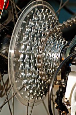 close up of Bicycle cog wheel and gears