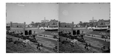 Civil War railroad yard in Nashville