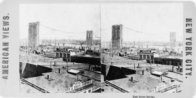 Brooklyn Bridge construction