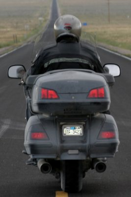 The Gold Wing prototype from behind