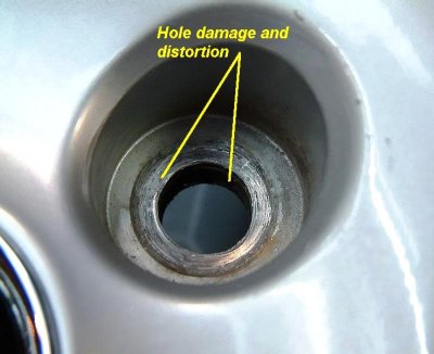 Damaged stud holes.