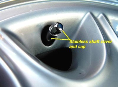 Stainless cap and shaft covers.