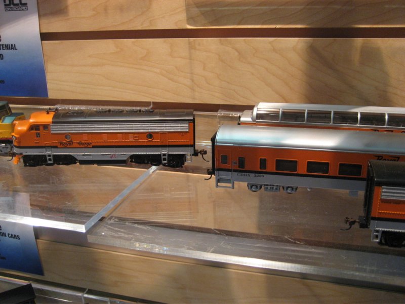 A Bachmann F-unit and a D&RGW painted Chinese coach
