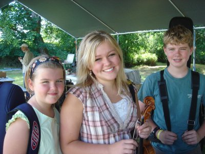 Local fiddle sibs Lissy, Lauren, and Blake